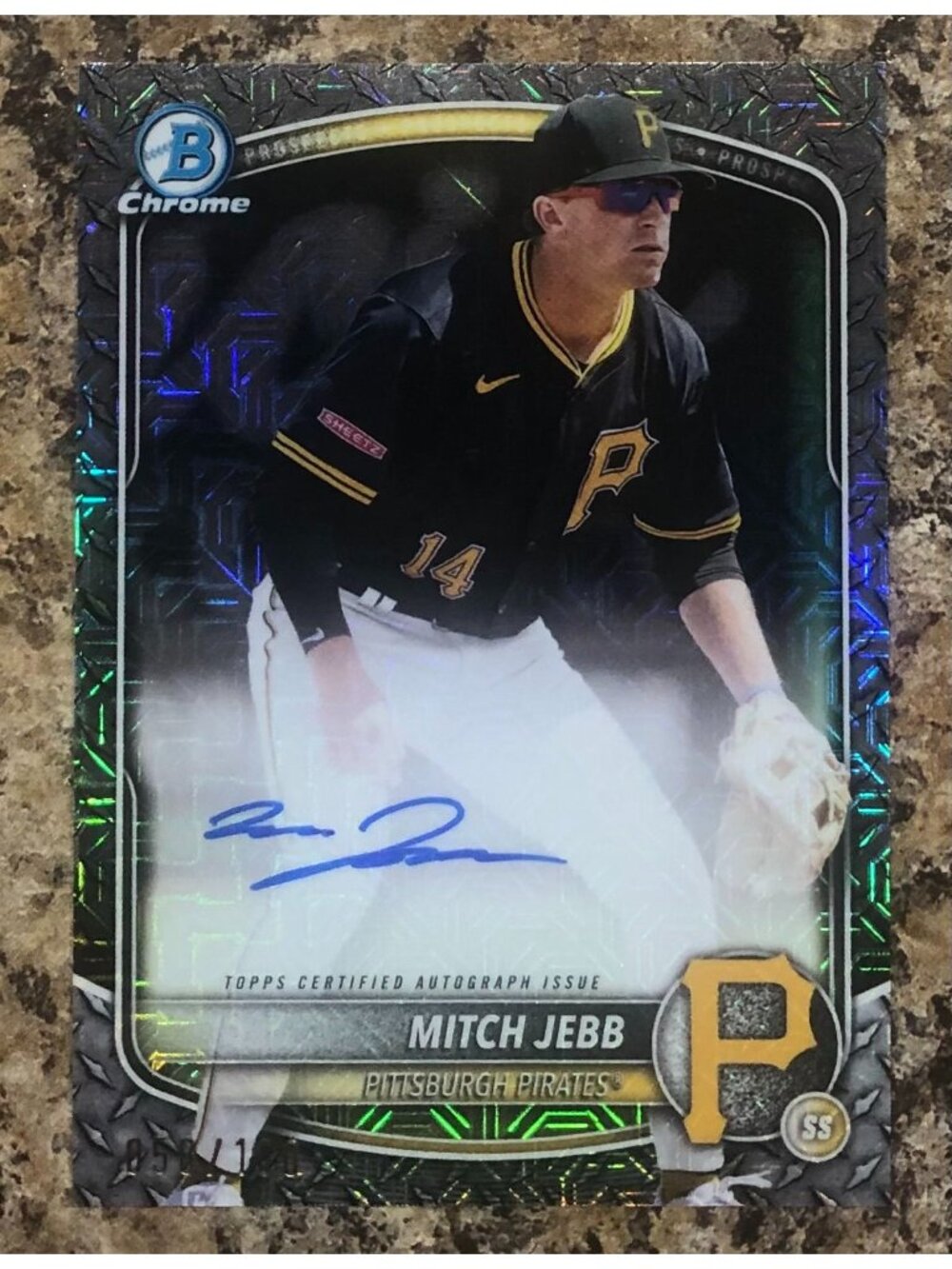 2025 Bowman Chrome Mitch Jebb Steel Metal Mojo Refractor 58/100